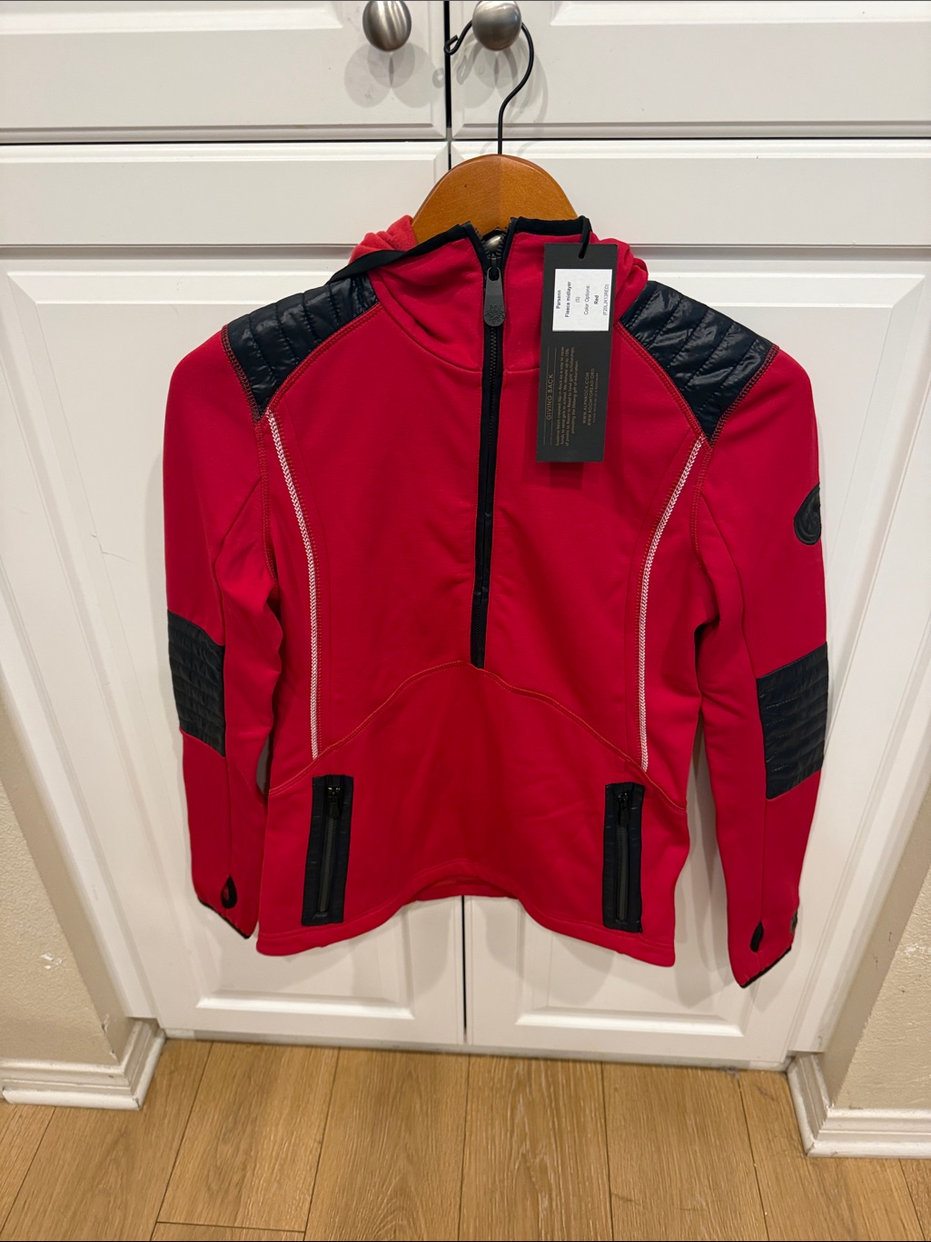 Alp N Rock Red Hooded Puffer-Accent Performance Jacket